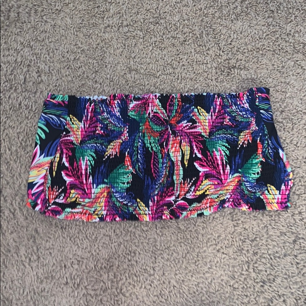 TROPICAL STRAPLESS BATHING SUIT TOP